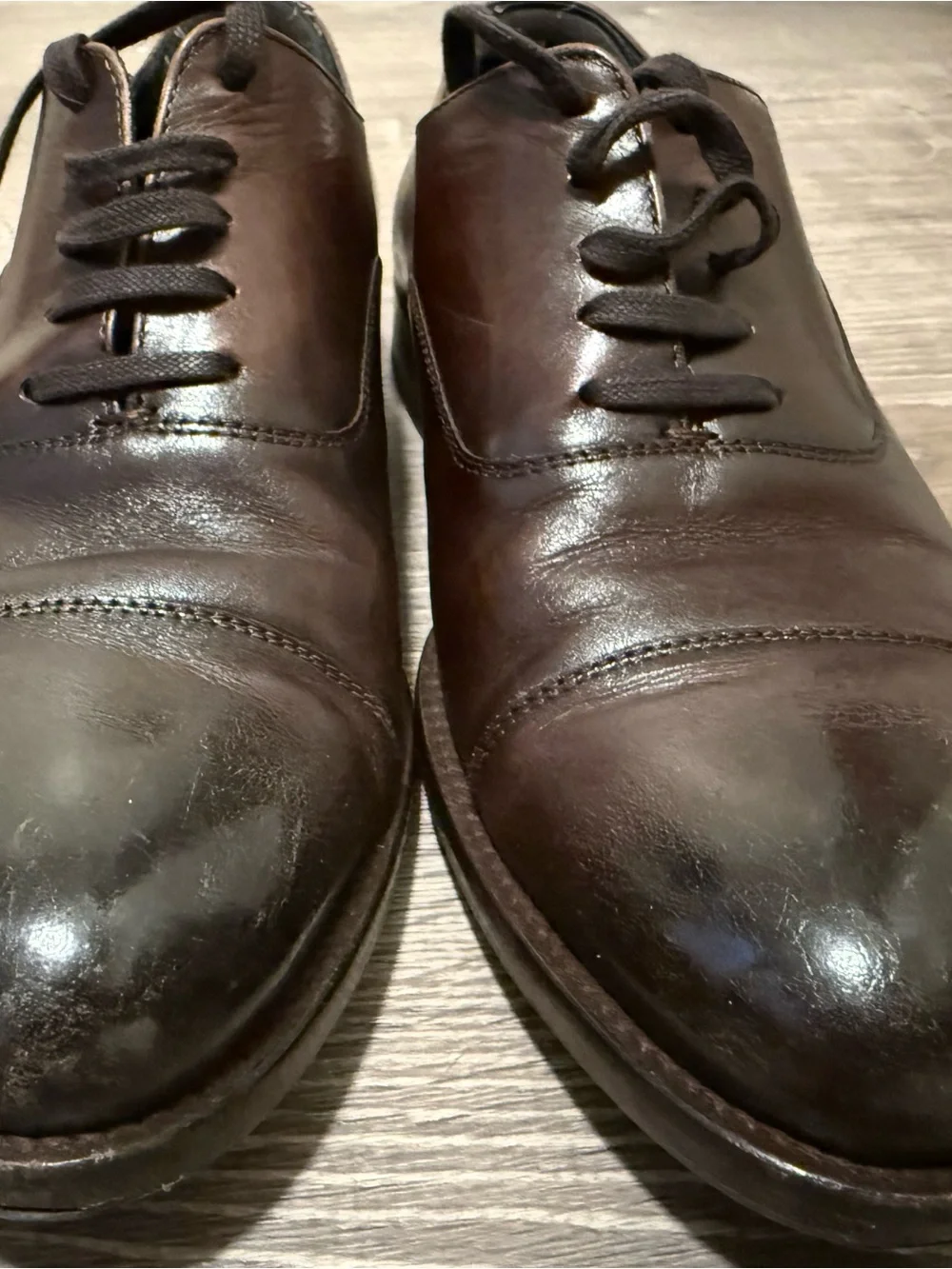 Thursday Boot Company Men's Dark Brown Leather Cap-Toe Oxfords